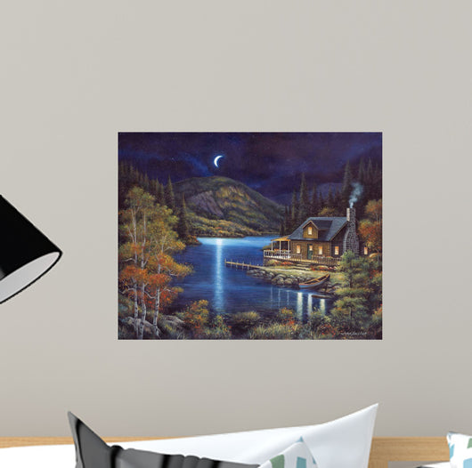 Moonlit Cabin Wall Decal