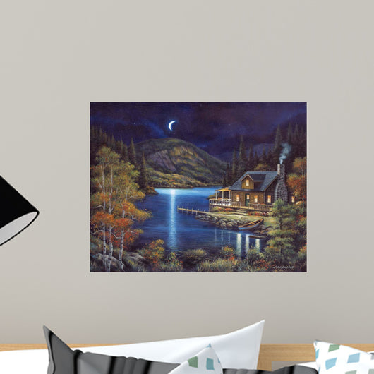 Moonlit Cabin Wall Decal