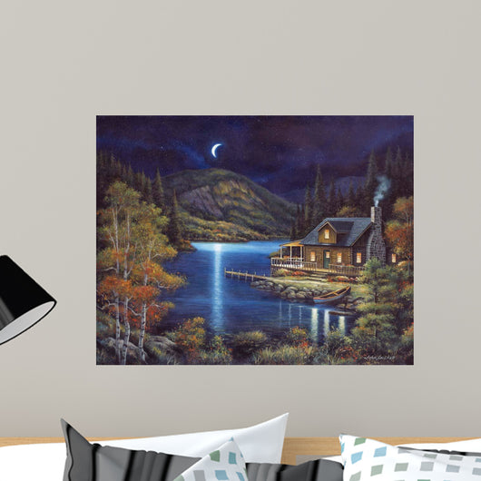 Moonlit Cabin Wall Decal