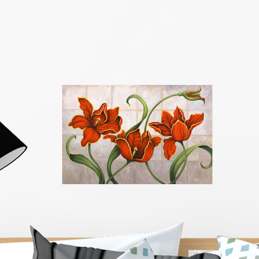 Parrot Tulips Wall Mural