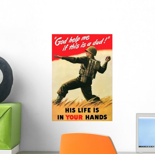 Digitally Restored War Propaganda Wall Decal Design 236