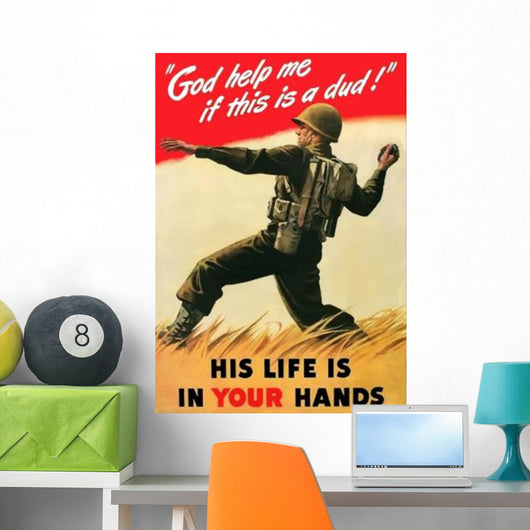 Digitally Restored War Propaganda Wall Decal Design 236