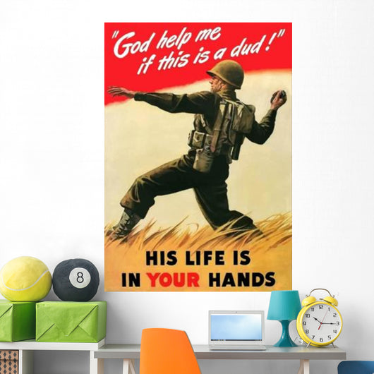 Digitally Restored War Propaganda Wall Decal Design 236