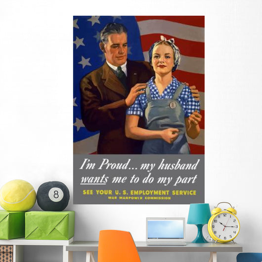 Digitally Restored War Propaganda Wall Decal Design 189