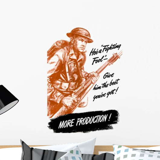 Digitally Restored War Propaganda Wall Decal Design 187