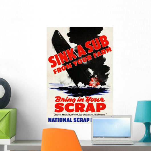 Digitally Restored War Propaganda Wall Decal Design 174