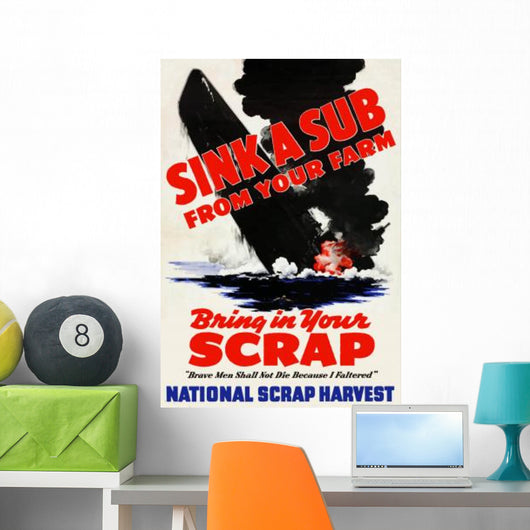 Digitally Restored War Propaganda Wall Decal Design 174