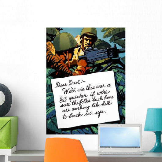 Digitally Restored War Propaganda Wall Decal Design 170