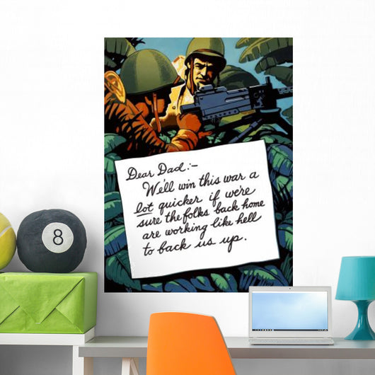 Digitally Restored War Propaganda Wall Decal Design 170