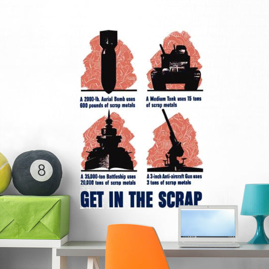 Digitally Restored Wwii War Wall Decal Design 7