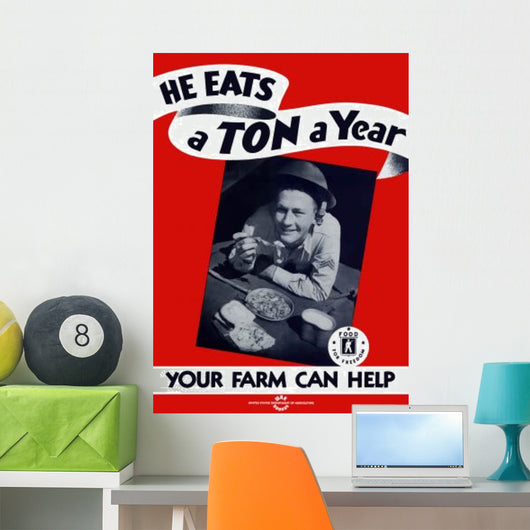 Digitally Restored War Propaganda Wall Decal Design 137
