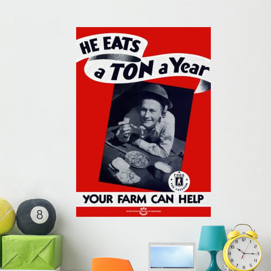 Digitally Restored War Propaganda Wall Decal Design 137