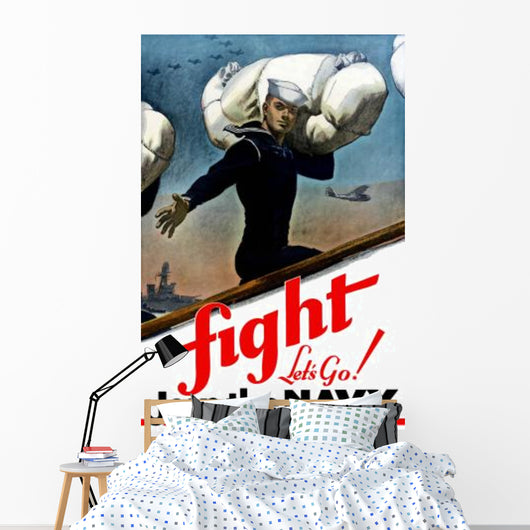 Digitally Restored War Propaganda Wall Decal Design 129