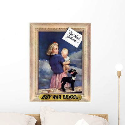 Digitally Restored War Propaganda Wall Decal Design 124 shown on a wall