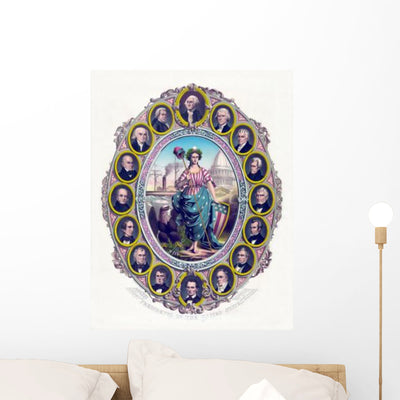 Digitally Restored Print Featuring Wall Decal Design 5 shown on a wall