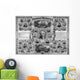 Digitally Restored Vintage Print Wall Decal Design 2