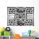 Digitally Restored Vintage Print Wall Decal Design 2