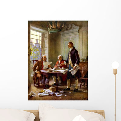Digitally Restored Vector Painting Wall Decal Design 6 shown on a wall