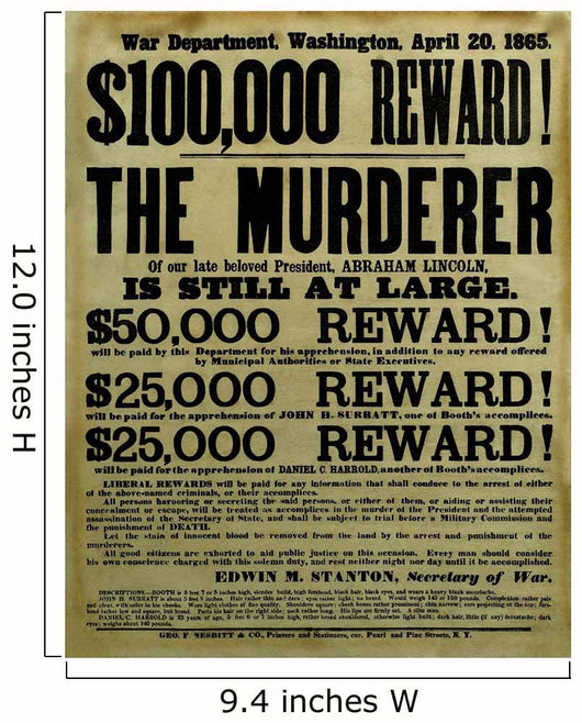 Vintage Civil War Wanted Wall Decal