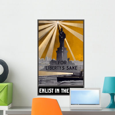World War I Poster Wall Decal Design 9 shown on a wall