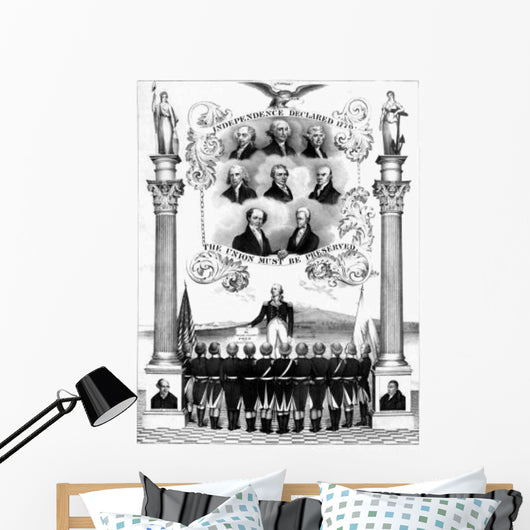 Vintage American History Print Wall Decal Design 15