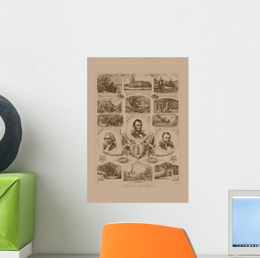 Vintage American History Print Wall Decal Design 13