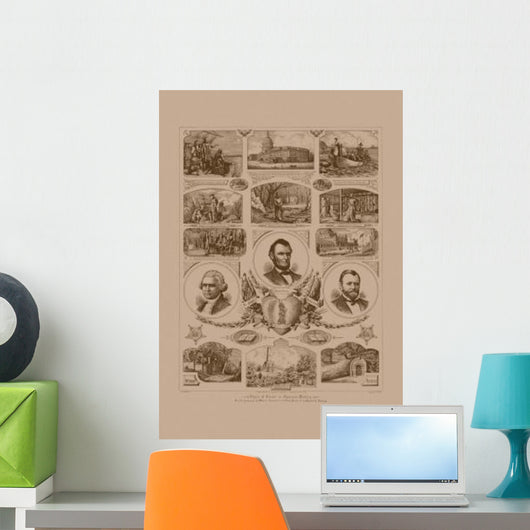 Vintage American History Print Wall Decal Design 13