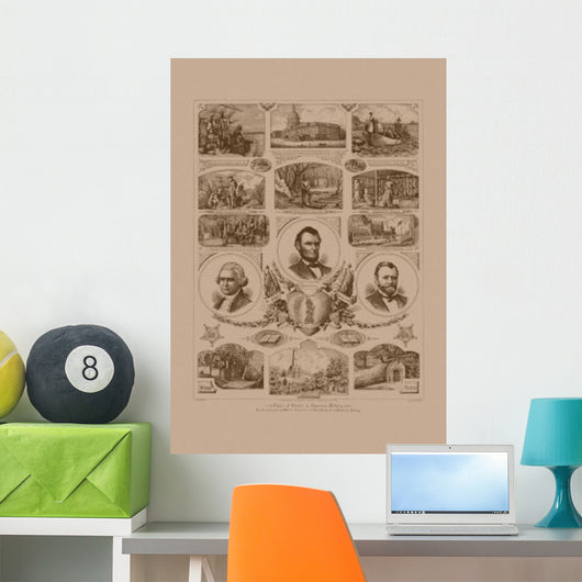 Vintage American History Print Wall Decal Design 13