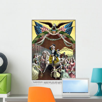 American Revolutionary War Print Wall Decal Design 1 shown on a wall