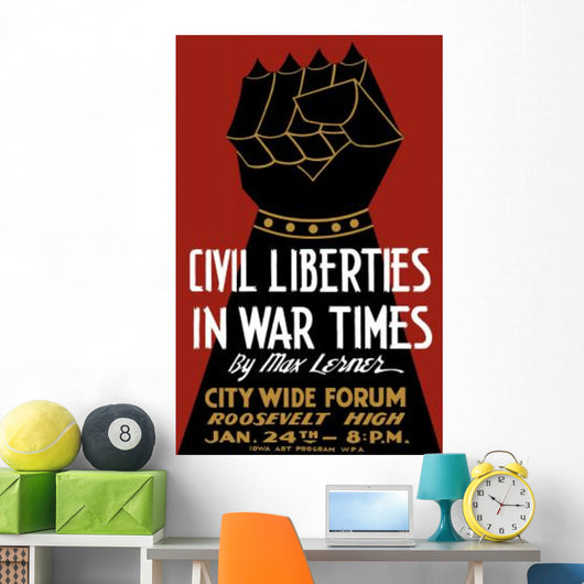 Vintage Wpa Poster Armored Wall Decal