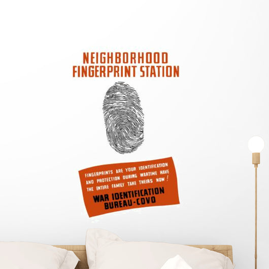 Vintage Wpa Poster Fingerprint Wall Decal