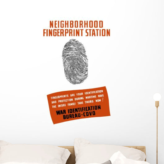 Vintage Wpa Poster Fingerprint Wall Decal