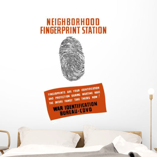 Vintage Wpa Poster Fingerprint Wall Decal