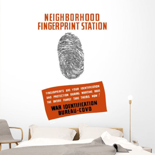 Vintage Wpa Poster Fingerprint Wall Decal