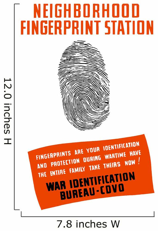 Vintage Wpa Poster Fingerprint Wall Decal