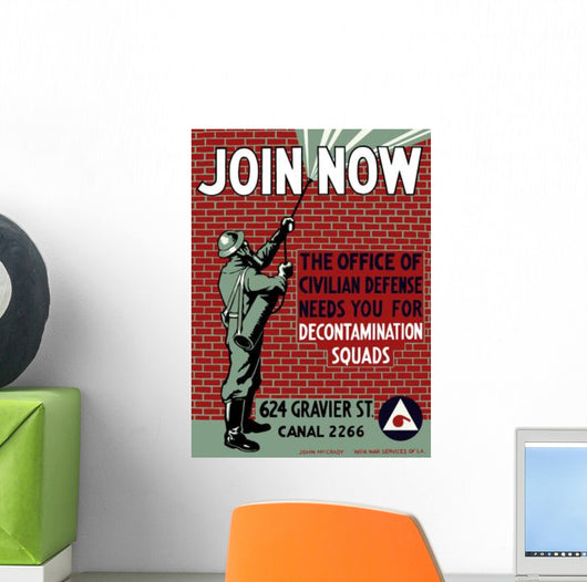 Vintage Wpa Poster Man Wall Decal Design 1