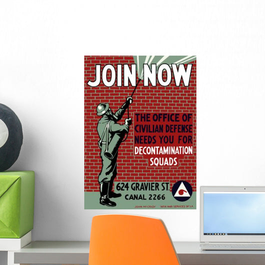 Vintage Wpa Poster Man Wall Decal Design 1