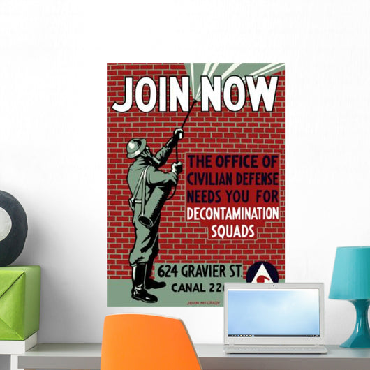 Vintage Wpa Poster Man Wall Decal Design 1