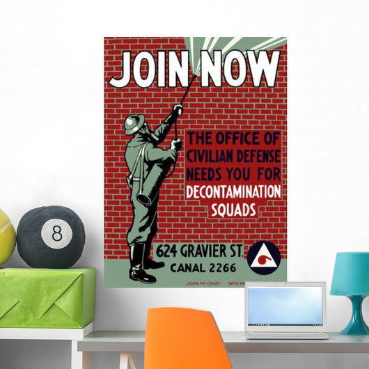 Vintage Wpa Poster Man Wall Decal Design 1
