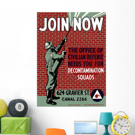 Vintage Wpa Poster Man Wall Decal Design 1