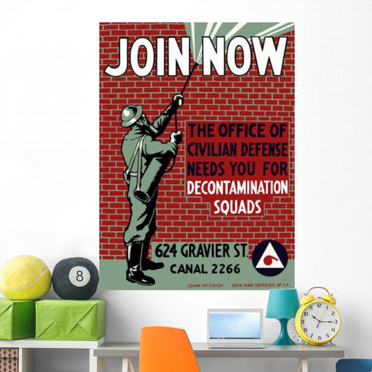 Vintage Wpa Poster Man Wall Decal Design 1