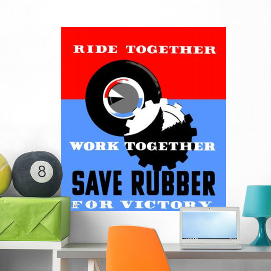 Vintage Wpa Poster Gear Wall Decal