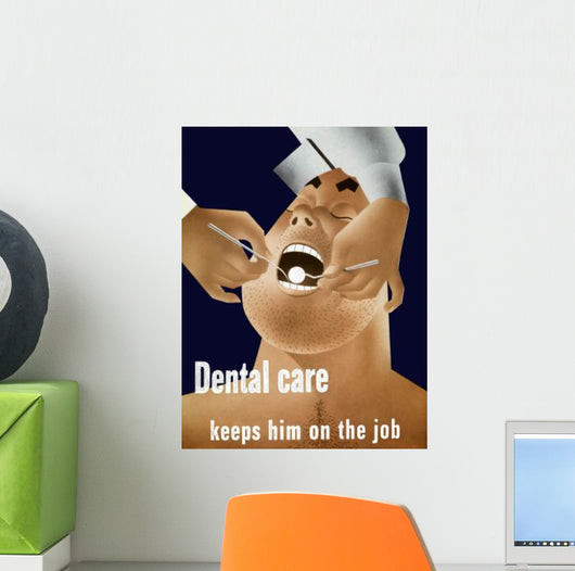 Vintage Ww2 Poster Cartoon Wall Decal