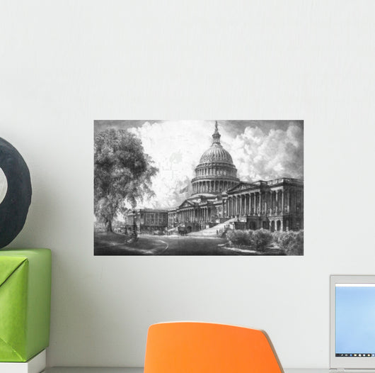Digitally Restored Vintage Print Wall Decal Design 1