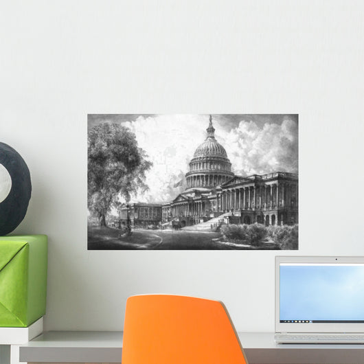 Digitally Restored Vintage Print Wall Decal Design 1