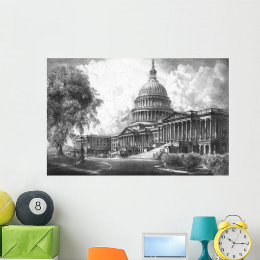 Digitally Restored Vintage Print Wall Decal Design 1