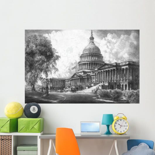 Digitally Restored Vintage Print Wall Decal Design 1