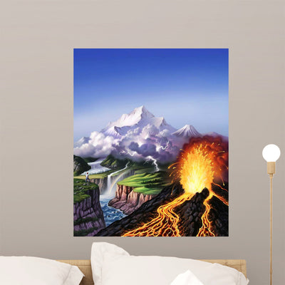 Montage Earth's Features Including Wall Decal Design 2 shown on a wall