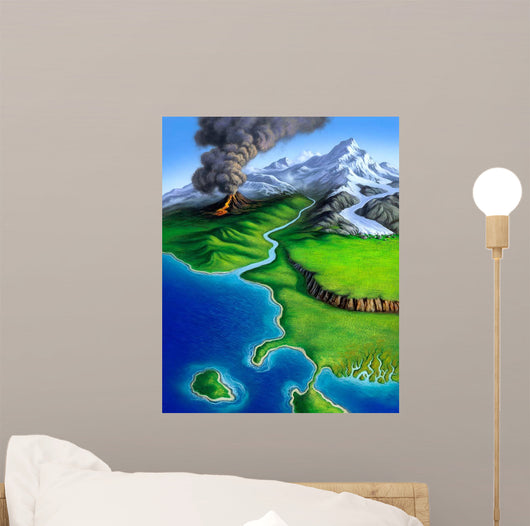 Montage Earth's Features Including Wall Decal Design 1