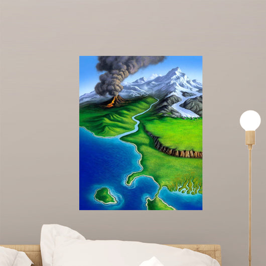 Montage Earth's Features Including Wall Decal Design 1